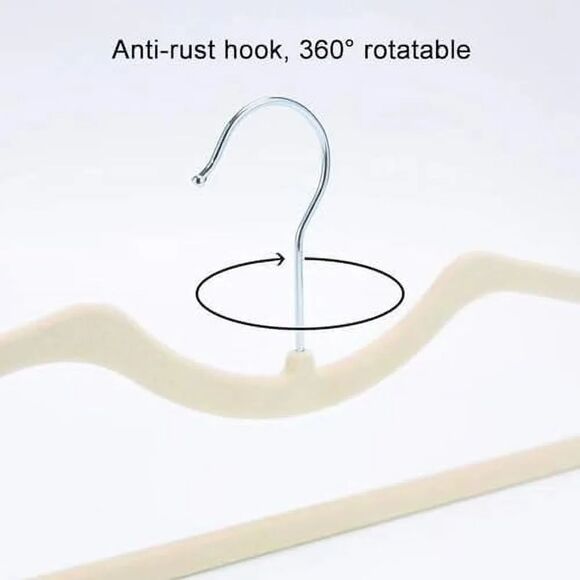 5 Higher Hangers Space Saving Short Neck Nonslip Velvet Hangers Bundle Soft Pink - Picture 4 of 9